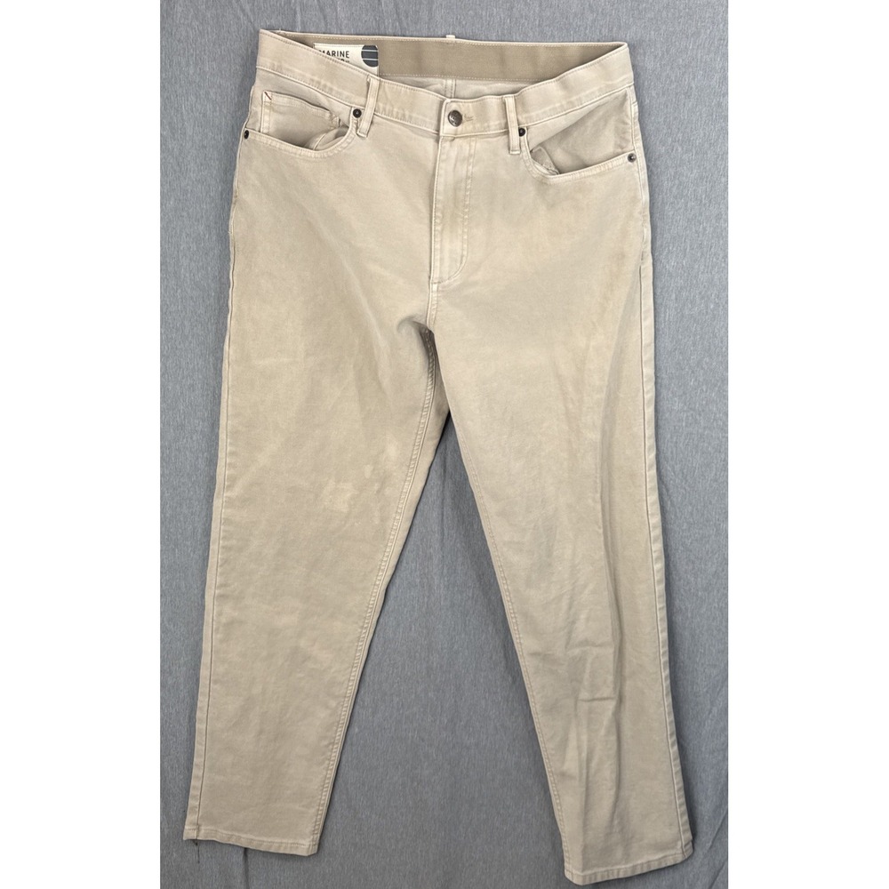 Marine Layer Pants Mens 32x30 Beige Athletic Fit Stretch Chino 5 Pocket Casual